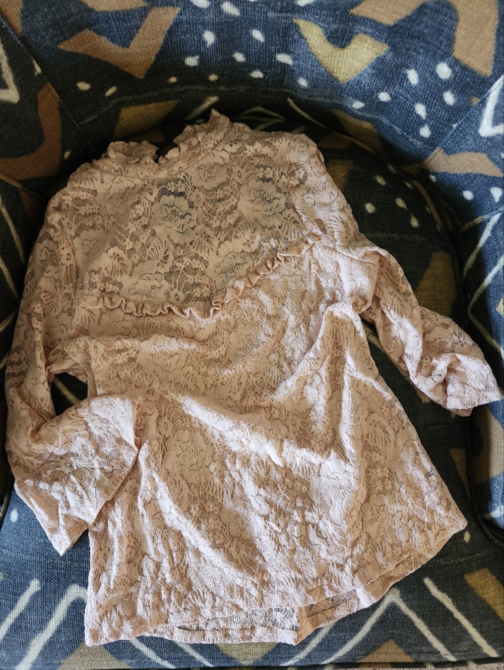 Read🩷 Express Blush Lace Stretchy Soft Beauty Romantic Bell Sleeve